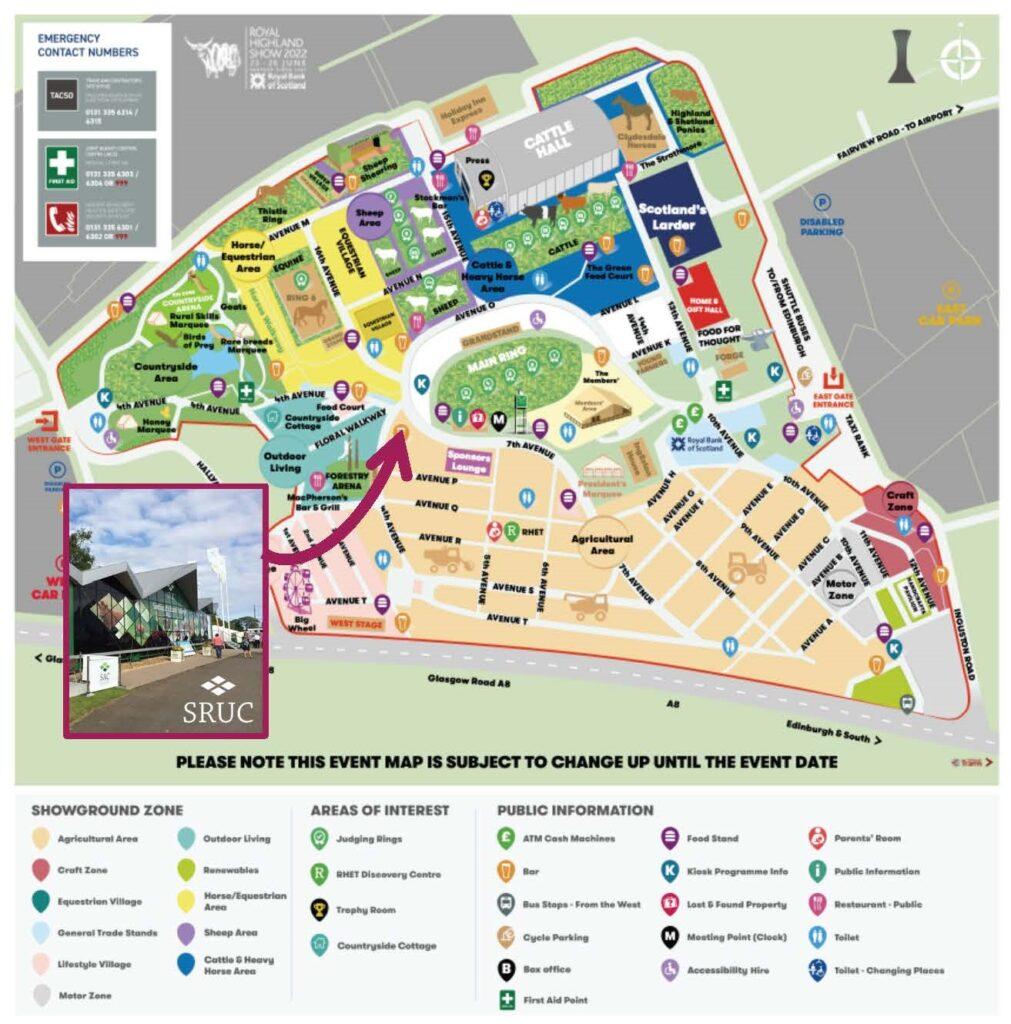 Royal Highland Show 2023 map of the venue.